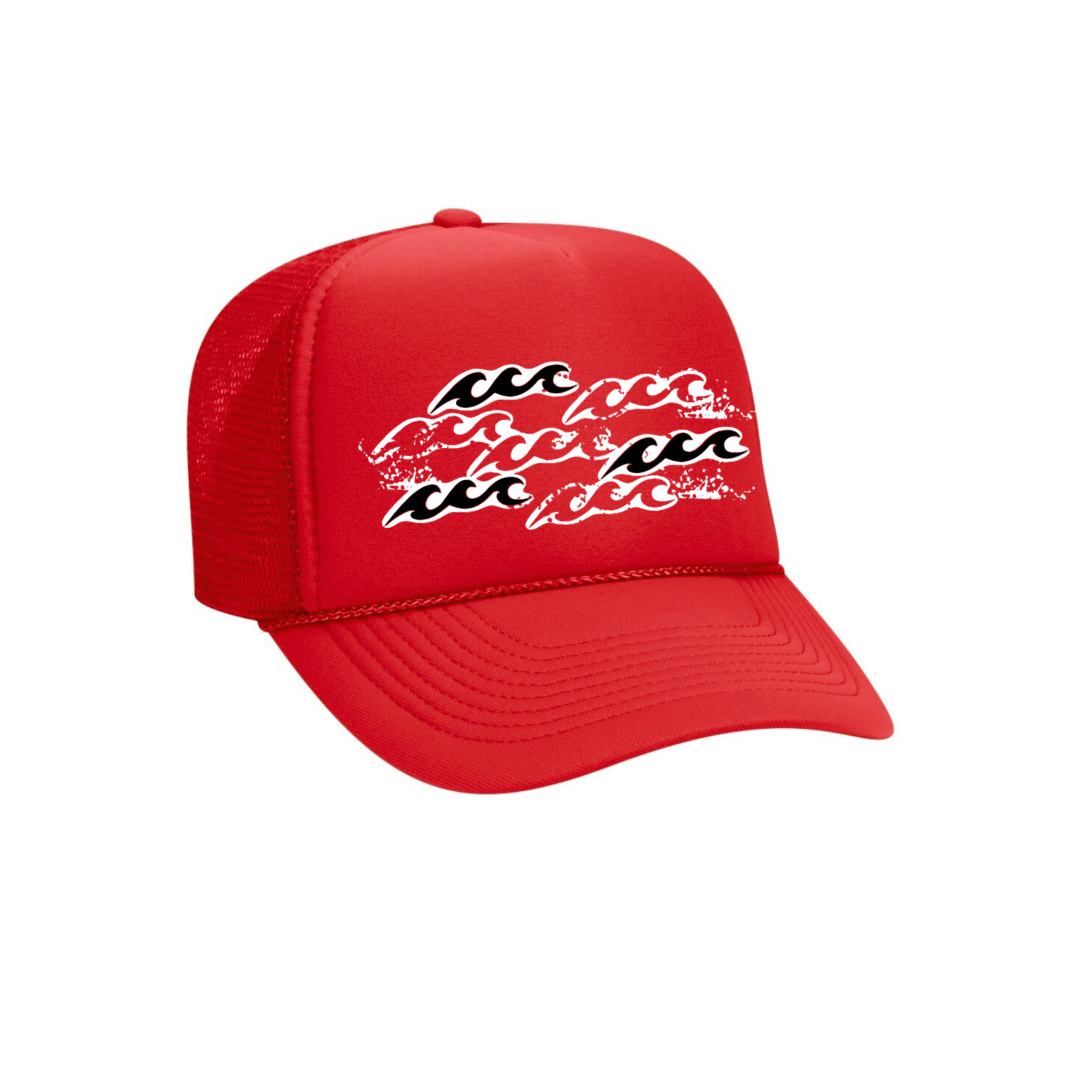 AWAV “Splash” Trucker Hat in Red