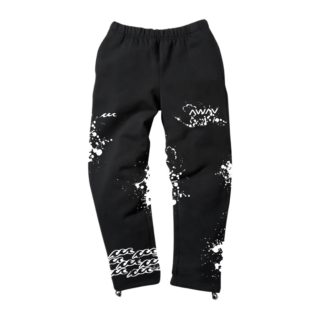 AWAV Full Zip “Splash” Black Pants